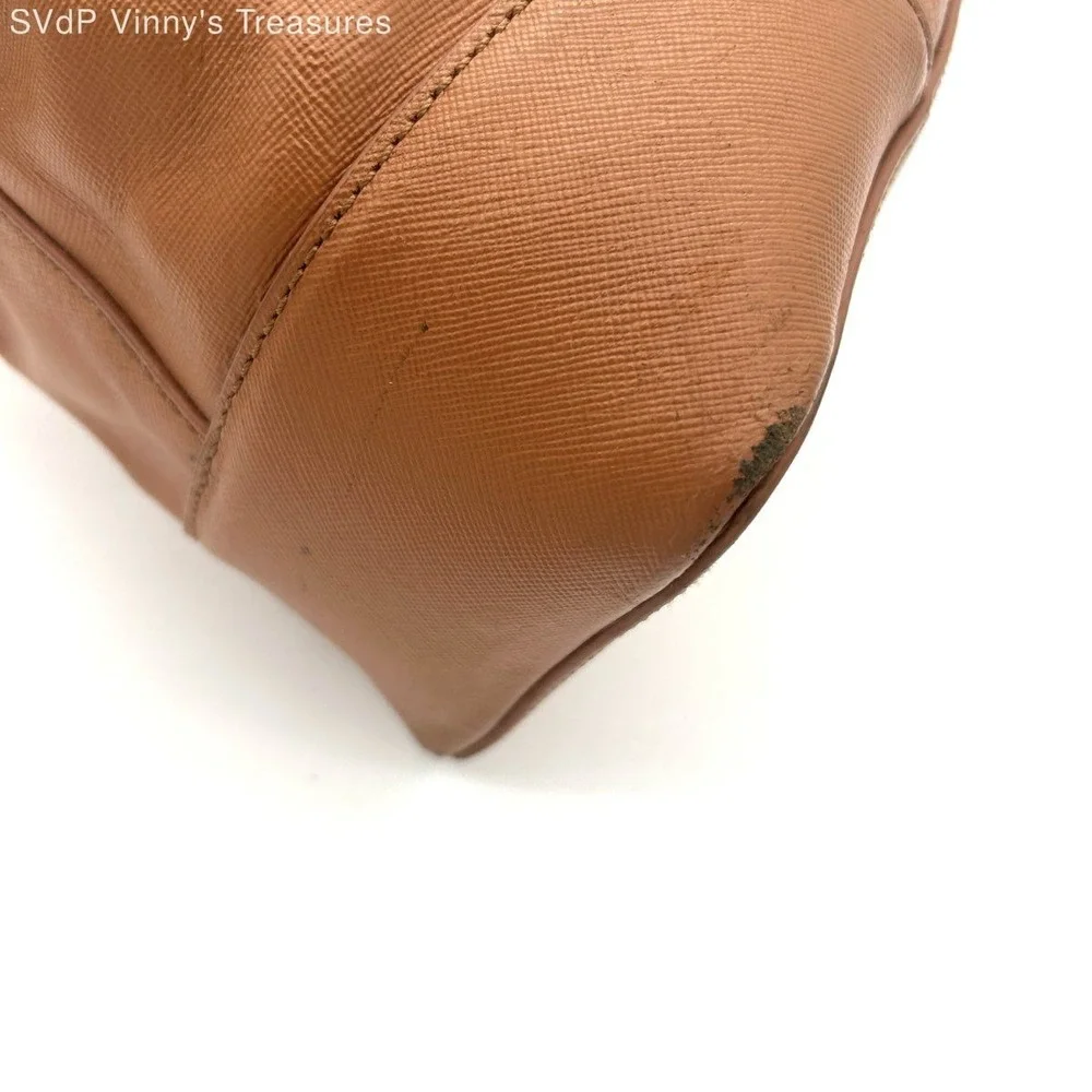 Tory Burch Women's Robinson Dome Satchel Tan Saffiano Leather Handbag